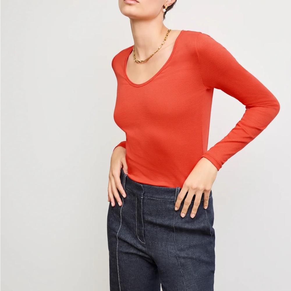 MM Lafleur The Marcia Layering T-Shirt - Organic Ribbed Pima Cotton - New No Tag